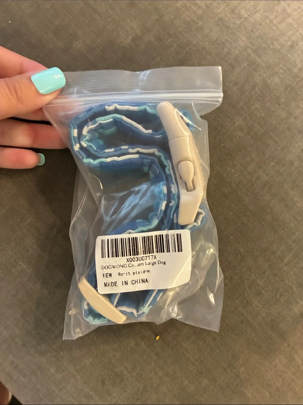 4 for $10 💗💗 DOGWONG Blue Plaid Heavy-Duty cotton Dog Collar NWT